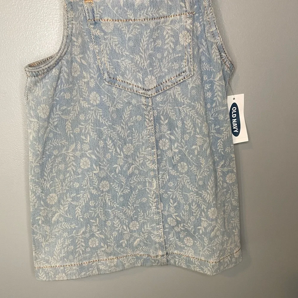 NWT Old Navy Prairie Floral Overall Denim Dress